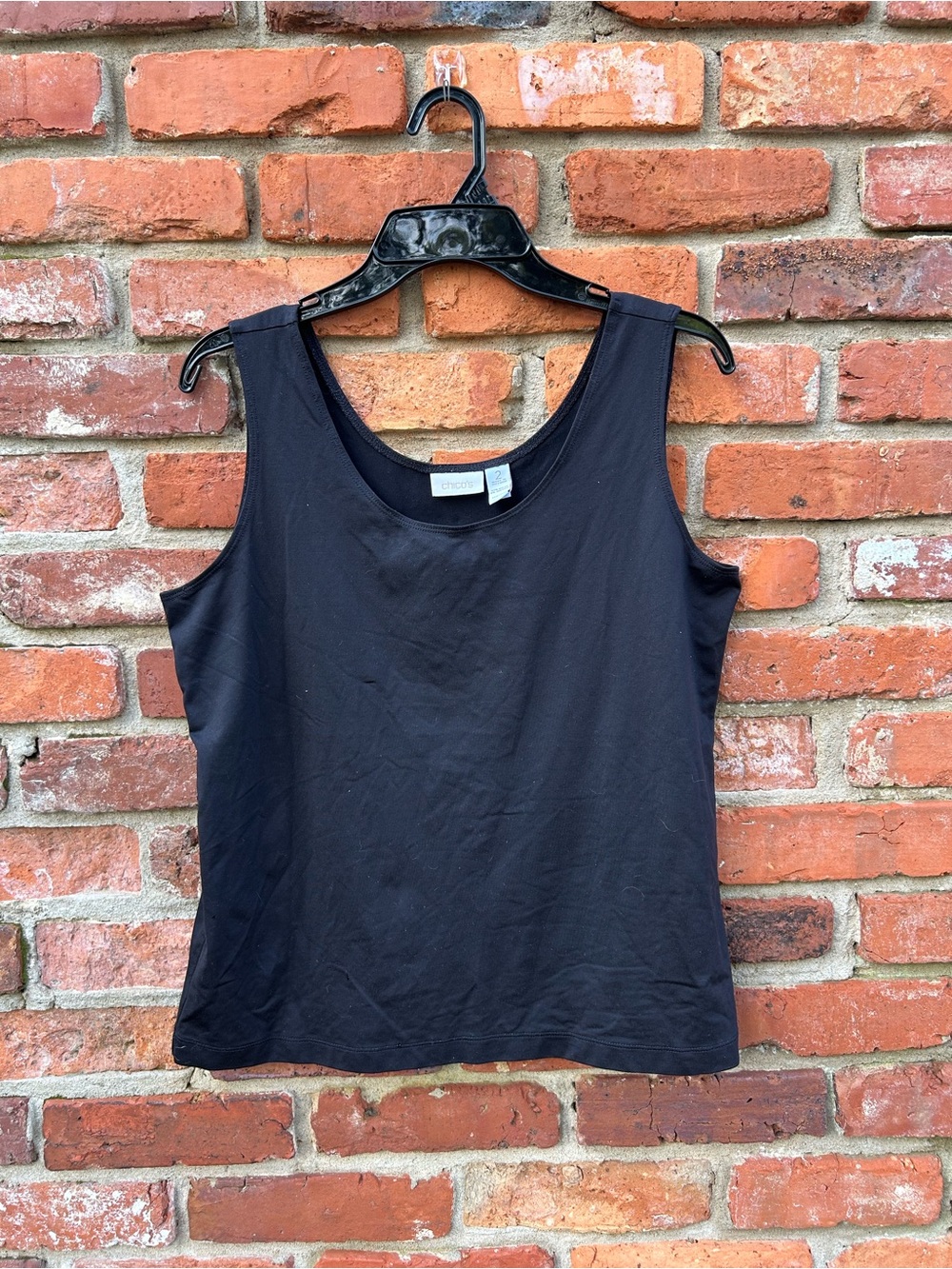 Chico’s Classic Black Scoop Neck Tank Top - Everyday Staple 2/L